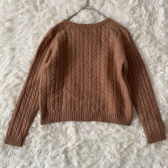 Mcfee Wool-Cashmere Blend Short Cable Knit Light Brown - Picture 5 of 7